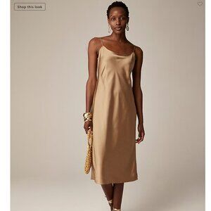 J. Crew Gwyneth Slip dress gold luster satin size 2